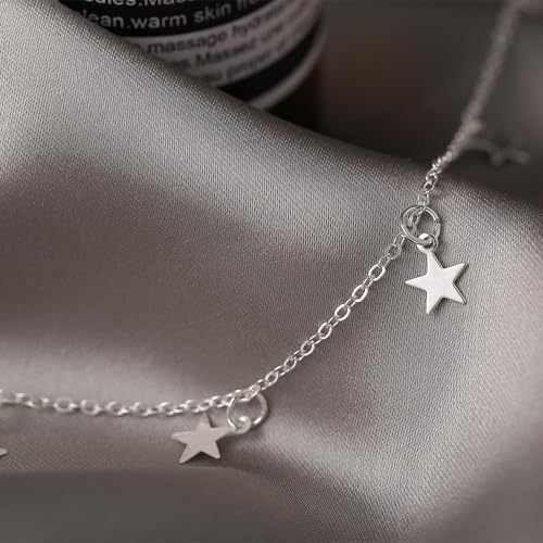 YANCHUN Layered Necklaces for Women Gold Necklace Stack Star Heart Choker Dainty Necklace Love Heart Chain Jewelry Gifts for Women - color: 1: Silver Star Choker