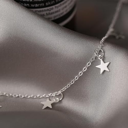 YANCHUN Layered Necklaces for Women Gold Necklace Stack Star Heart Choker Dainty Necklace Love Heart Chain Jewelry Gifts for Women - color: 1: Silver Star Choker