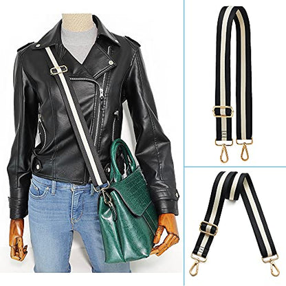 Kolti Purse Strap Replacement Crossbody Handbag Stripe Wide Adjustable - color: Gold Buckle-24