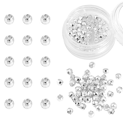 Silver Plated Laser Round Spacer Beads 3x3mm 50pcs for Jewelry Making Findings Non Tarnish - color: Silver, size: 3mm Laser