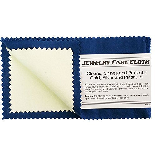 Duhaas® Exclusive Blue & Yellow Polishing Cloth – 8x4” Dual-Sided Tarnish Remover & Shine Restorer | Anti-Tarnish Jewelry Cleaning Cloth for Silver, Gold, Platinum, Brass, Coins & Collectibles