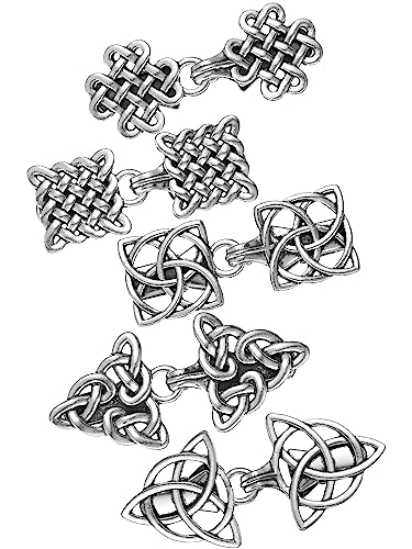 Syhood 5 Pieces Shawl Clips Cloak Clasp Cardigan Sweater Clips Vintage Collar Retro Cloak Brooches and Silver Shawl Pins - style: Chic Style