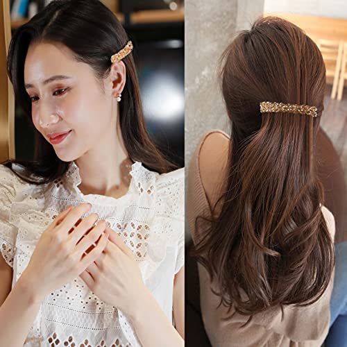 Elegant Hair Clips Fashion Hair Barrettes for Women and Girls, Sparkly Glitter Rhinestones Flowers Hairpin French Style Hairclips Vintage Hair Accessoires for Women