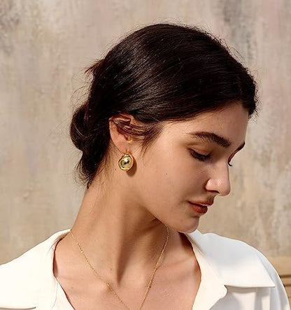 Chunky Gold Hoop Earrings for Women 14k Gold Plated Thick Triple Earrings | Hypoallergenic Trendy Chunky Gold Hoops Earrings,Dainty Jewelry Gifts for Women - style: Gold Hoop Earrings