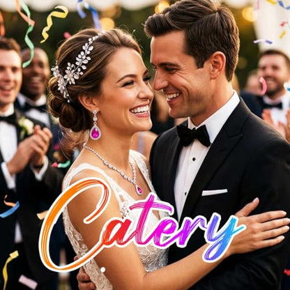 Catery Rhinestone Earrings Silver Crystal Teardrop Earrings Long Wedding Jewelry for Women - color: Hot-Pink