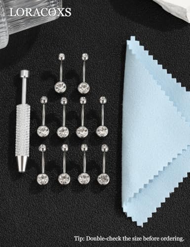 Long Belly Button Rings, Navel Piercing Jewelry for Women | 16mm 14mm 12mm 10mm 8mm Stainless Steel Extral Long Bar 14G - size: 12MM