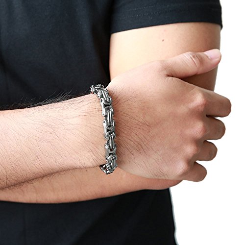 COOLSTEELANDBEYOND Mens Women New Stainless Steel Braided Link Bracelet Polished - color: A-Metal Color: Silver