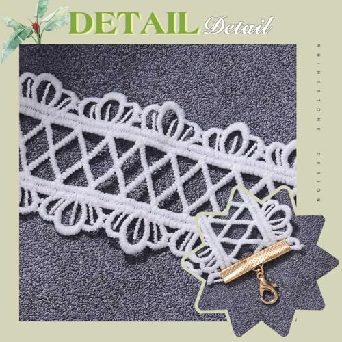 Zoestar Lace Choker Necklace Statement Necklaces for Women - color: 2 white