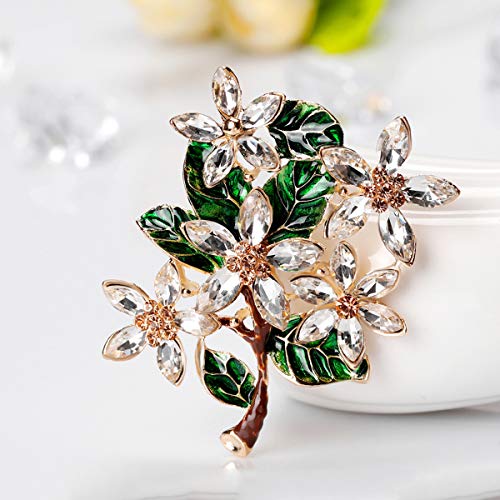 Merdia Bouquet Brooch Pin Green Leaves Flower Brooches Plant Brooch for Women, Girls