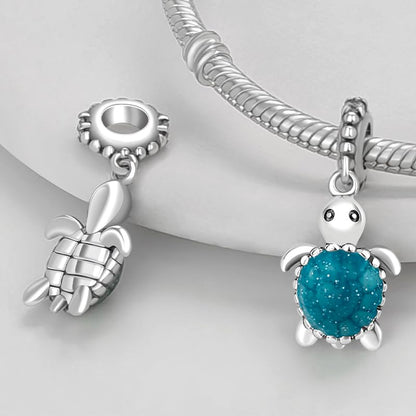 LNQOBU 925 Sterling Silver Charms Color-changing Chameleon Dangle Charm Beads Glow in the Dark Charme fits Pandora Bracelets and Necklace Jewelry Gift for Women - style: Thermochromic sea turtle