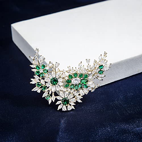 Brooches for Women, Shiny Cubic Zirconia Brooch Pins for Women Fashion Brooch Pin Broach Jewelry Gift - color: Rosa multiflora