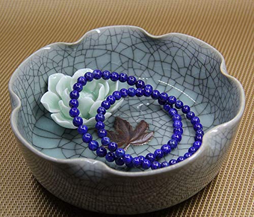 Angelstones Gemstones 6mm Round Beads Healing Crystal Bracelet for women | Natural Gemstone, Handmade Gifts for Women, Healing Crystal Round Beaded Stretch Bracelets, Unisex Jewelry for Women and Men - color: Lapis Lazuli