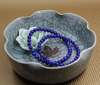 Angelstones Gemstones 6mm Round Beads Healing Crystal Bracelet for women | Natural Gemstone, Handmade Gifts for Women, Healing Crystal Round Beaded Stretch Bracelets, Unisex Jewelry for Women and Men - color: Lapis Lazuli
