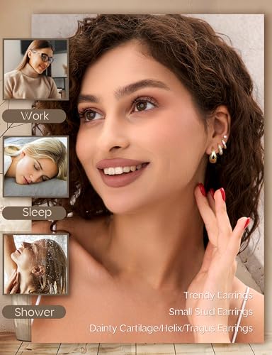 ORAZIO Small Gold Hoop Earrings for Women Hypoallergenic 14K Gold Plated Chunky Huggie Earring Sets for Multiple Piercing Dainty Earing Stacks Set Cute Silver Cartilage Jewelry Trendy Gifts - style: 14K Gold Plated-Chunky Classic