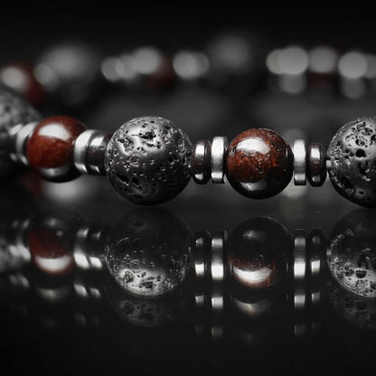 Tigranes Premium Natural Stone Bracelet Collection – Handmade Gemstone Jewelry in Luxury Branded Gift Box - style: Red Garnet