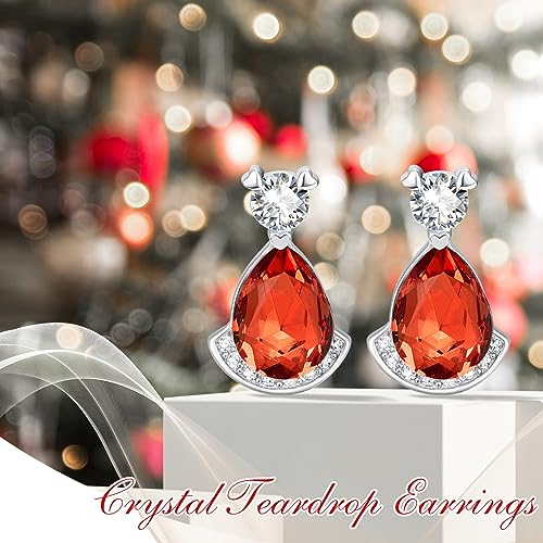 Birthstone Teardrop Crystal Stud Earrings for Women 925 Sterling Silver Solitaire Studs Halo Earrings for Birthday Gifts Teardrop Earrings for women - style: G July