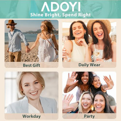 Adoyi 9 Pairs Gold Hoop Earrings Set for Womens Twisted Huggie Hoops Earrings 14K 18K Gold Plated for Girls Valentines Mother's Day Birthday Gifts Lightweight - color: 14K Rose Gold