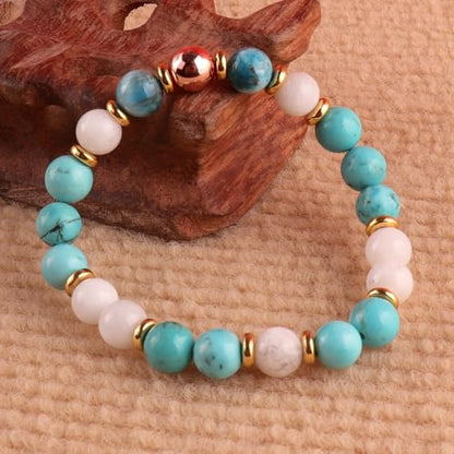 KSQS Healing Stone Bead Bracelet for Women, Natural Gemstones Balance Protection Bracelet, Spiritual Crystal Beads Bracelet Anxiety Relief with Meaning Card - color: Gentle Guardian