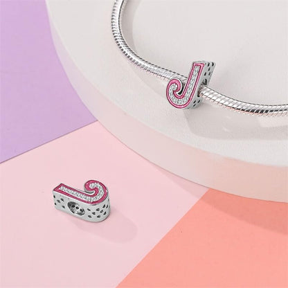 925 Sterling Silver Letter Charms Fits Pandora Bracelets Alphabet AZ Bead Charm for Bracelets Necklace with 5A Cubic Zirconia for Women Birthday Ceremony DIY Jewelry Gift - style: J