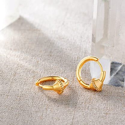 LOYATA Gold Huggie Hoop Earrings 14K Gold Plated Dainty Small Simple Hypoallergenic Jewelry Gift for Women - style: ED309