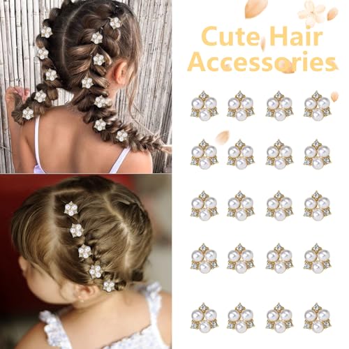 YISSION 20 Pcs Mini Pearl Hair Clips for Girls & Women - Cute Gold Pearl Hair Pins - Wedding & Bridal Accessories - color: Gold