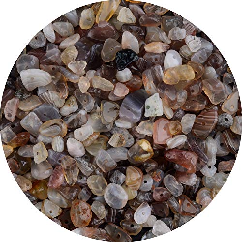 Natural Chip Stone Beads Persian Gulf Agate 5-8mm About 400 Pieces Irregular Gemstones Healing Crystal Loose Rocks Bead Hole Drilled DIY for Bracelet Jewelry Making(5-8mm, Persian Gulf Agate) - color: Persian Gulf Agate