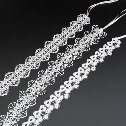 Pink Lace Choker Necklace Set, 10 Pieces - color: White