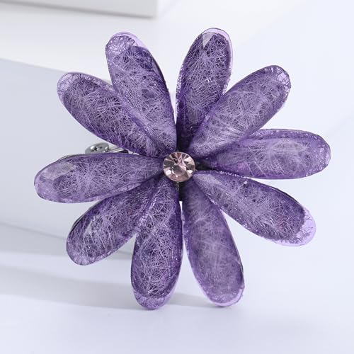 Acrylic Flower-Shape Brooch Pin for Women Statement Brooch - color: Purple