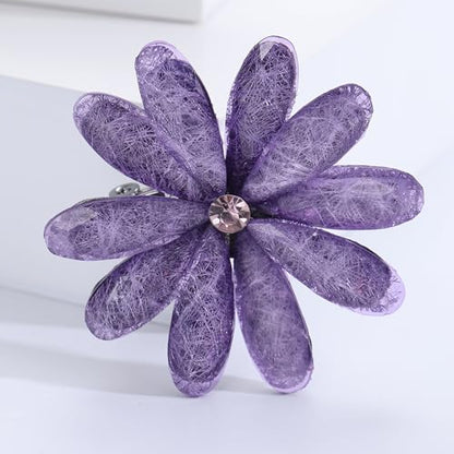 Acrylic Flower-Shape Brooch Pin for Women Statement Brooch - color: Purple
