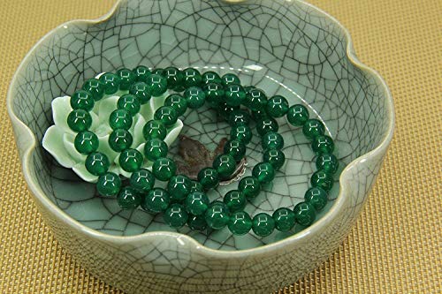 Angelstones Gemstones 8mm Round Beads Healing Crystal Bracelet for women | Natural Gemstone, Handmade Gifts for Women, Healing Crystal Round Beaded Stretch Bracelets, Unisex Jewelry for Women and Men - color: Green Agate