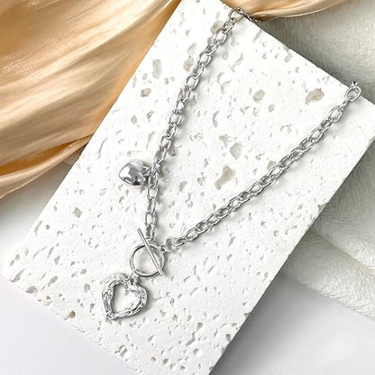 Irregular Heart Necklace for Women Y2k Pink Zircon Pearl Diamond Women's Fashion Pendant Hot Fashion Pink Jewelry for Women - color: Style18