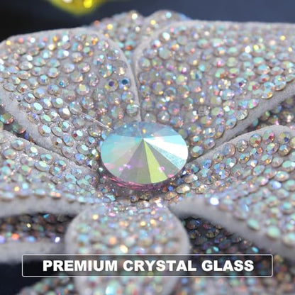 3.74 Inches Rhinestone Camellia Flower Brooch Pins & Hair Clips for Women Elegant Created Crystal Lapel Pin Brooches Wedding Party - color: Multicolor Pack