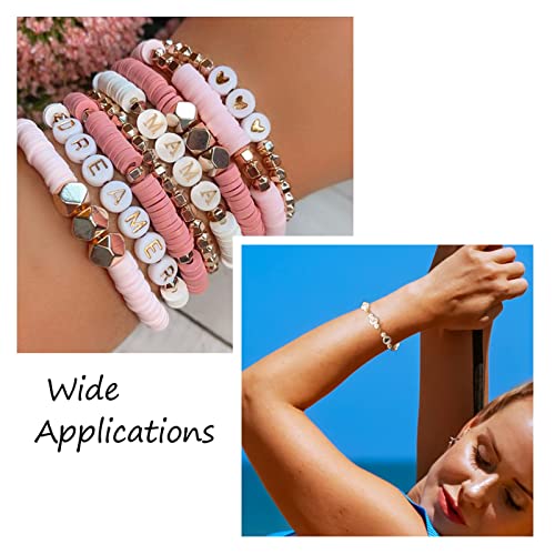 Craftdady 36Pcs Freshwater Shell Beads 8mm Flat Round Letter Bead Charms Alphabet A~Z Shell Cabochons Number Bead Charms for Name Bracelets Necklaces Earrings Jewelry Crafts Making - color: Golden Letter & Number Beads
