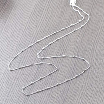 Wholesale 12PCS Silver Plated Brass Curb Chain Satellite Beaded Chains | Bulk for Jewelry Making (20 Inch(1.5mm)) - color: Silver, size: 20 inch-1.5mm