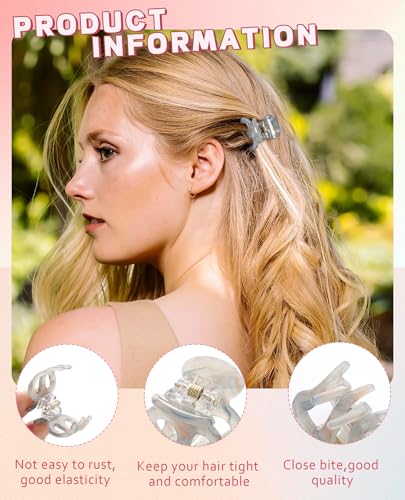 Molans 12 Pcs Small Hair Clips Mini Claw Jaw Clips Women Girls Thin Hair | Tiny Short Acrylic Cute Clips Non Slip Little Hair Accessories Clamps for Half Updo Styling Fine Hair Bangs Kids Toddlers - color: Sequins(Octopus)
