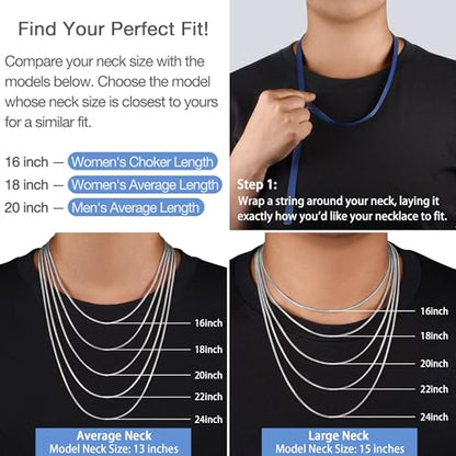 Jewlpire 1.5mm 2mm 2.5mm Snake Chain 18k Gold Plated 925 Sterling Silver Chain Necklace for Women, Smooth Sturdy Hypoallergenic, 16 18 20 22 24 Inch - color: 2.0mm Silver, size: 24 Inches