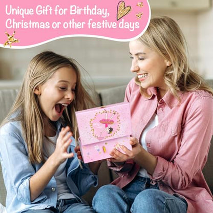 Music Jewellery Box with Drawer Necklace Bracelet, Musical Jewelry Storage Case with Spinning Ballerina Gift Set for Kids Girls Children Daughter (Pink Ballerina) - color: Pink Ballerina