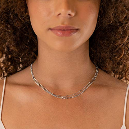 PAVOI 14K Gold Plated Dainty Layering Necklaces for Women | Snake Chain, Curb Link, Paperclip Layered Chains | Trendy Layering Necklace - style: Sphere