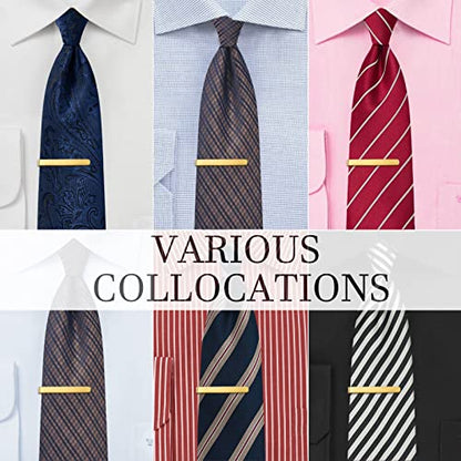 2.2/2.5 Inch Tie Clips for Men in Gift Box, Tie Bar Clip Set for Mens Regular Tie or Traditional Tie, Birthday Anniversary Christmas Gift - size: 2.5 Inch, style: 4PCS-Gold Brushed