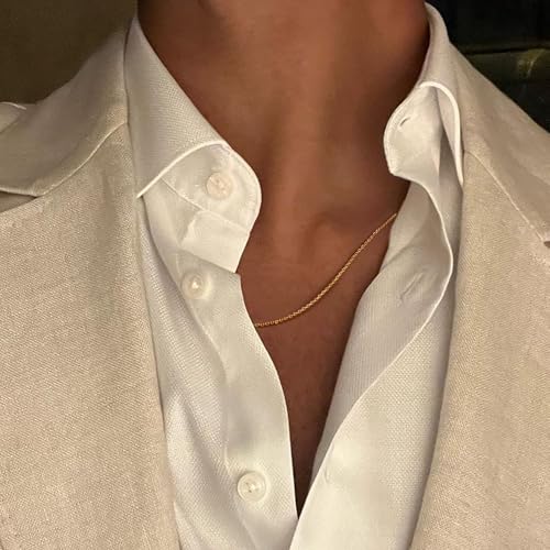 MONA MILANI 14K Gold Necklaces for Women & Mens Necklace Gold Chain for Women Mens Chains Elegant Dainty 14k Necklaces thin Cable Chain Necklace Chains 1mm 16-26 - size: 20in