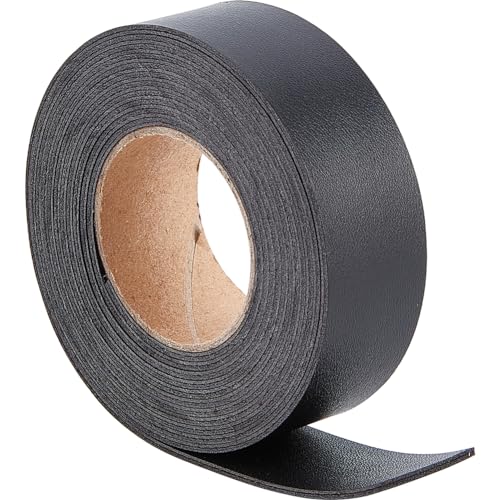 GORGECRAFT 1 x 79 Black Double-Sided Leather Strap Lychee Pattern Leather Strips 1.7mm Thick Faux Flat Leather Cord for DIY Craft Projects Guitar Belt Bracelet Jewelry Making Tooling Workshop - color: Black, size: 79x1"