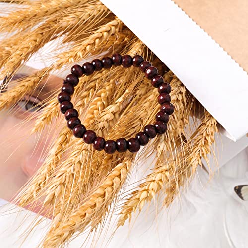Eigso 6-8mm Wood Beads Bracelet Prayer Beads for Meditation Buddha Tibetan Bracelet for Men and Women - color: A1-8mm-29beads