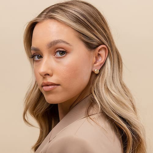 PAVOI 14K Gold Plated Chunky Huggies Earrings for Women - 925 Sterling Silver Posts Small Gold Huggie Hoop Earrings - Ultra Thick Hoops Trendy Jewelry - style: Ball