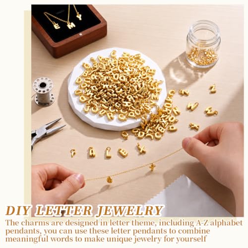 Tondiamo Gold Bubbled Charm for Jewelry Making Gold Letter Charm A- Z Alphabet Pendant Letters 3D Bubble Glitter Trendy Chunky Initial Alphabet for Women DIY Craft Bracelet Necklace - style: Style D