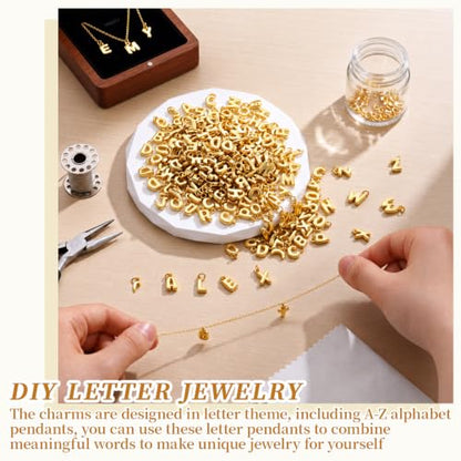 Tondiamo Gold Bubbled Charm for Jewelry Making Gold Letter Charm A- Z Alphabet Pendant Letters 3D Bubble Glitter Trendy Chunky Initial Alphabet for Women DIY Craft Bracelet Necklace - style: Style D