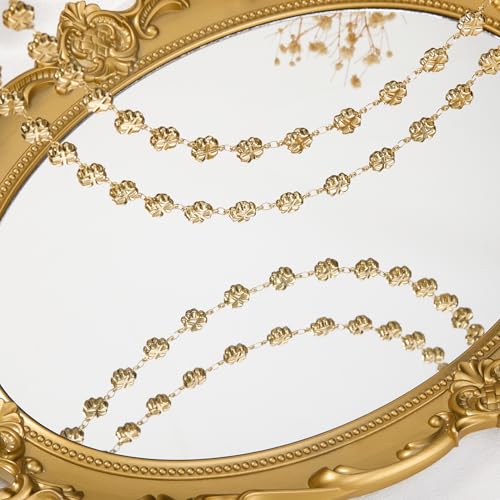 GTVOODX PVD Gold Clover Stainless Steel Chain for Jewelry Making | 6.6 FT Handmade Four Leaf Clover Bulk Chain Roll for DIY Jewelry Necklace Bracelet Making with Jump Rings and Lobster Clasps - color: Gold Four Leaf Clover