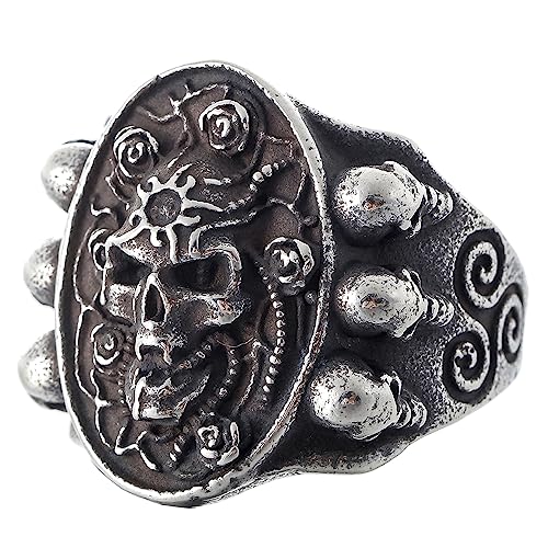 2023 Skull Ring Cool Evil Death Punk Rock Stainless Steel Rings Aly Style Jewelry - style: R1083