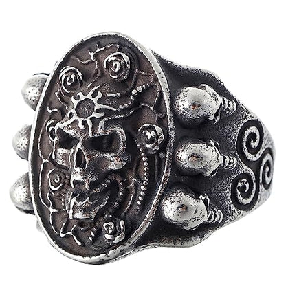 2023 Skull Ring Cool Evil Death Punk Rock Stainless Steel Rings Aly Style Jewelry - style: R1083