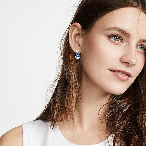 Birthstone Teardrop Crystal Stud Earrings for Women 925 Sterling Silver Solitaire Studs Halo Earrings for Birthday Gifts Teardrop Earrings for women - style: I September
