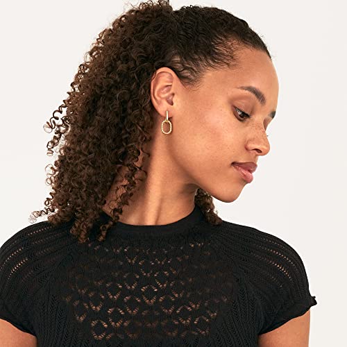 PAVOI 14K Gold Plated Convertible Paperclip Earrings for Women - Trendy Paper Clip Link Huggie Hoop Earrings - Chain Link Drop Dangle Hoops with Cubic Zirconia - Two-Toned Statement Jewelry - style: Rope
